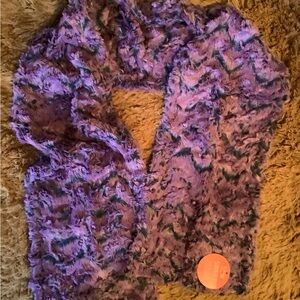 Sew Sweet Minky Scarf, Purple Alpine, Purple Faux Fur Scarf